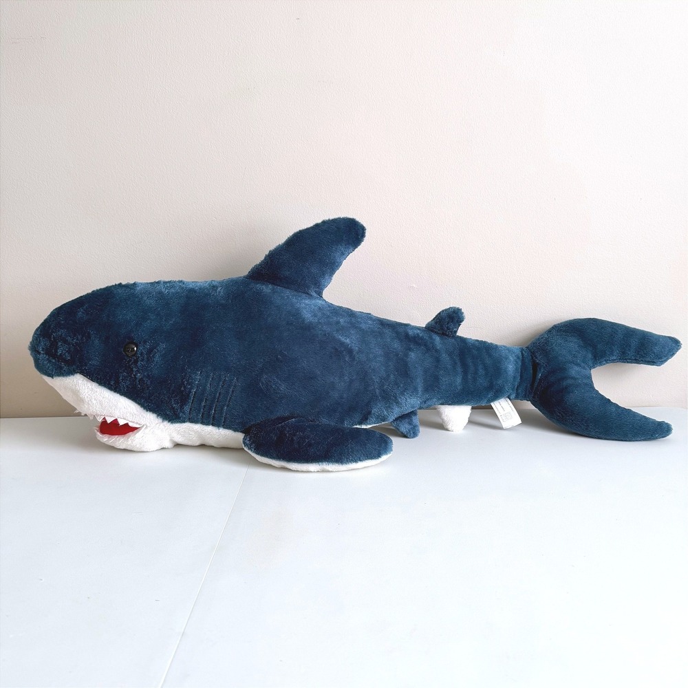 Fiesta Blue Shark Plush Large 34" Stuffed Animal A44508 Semi-realistic White